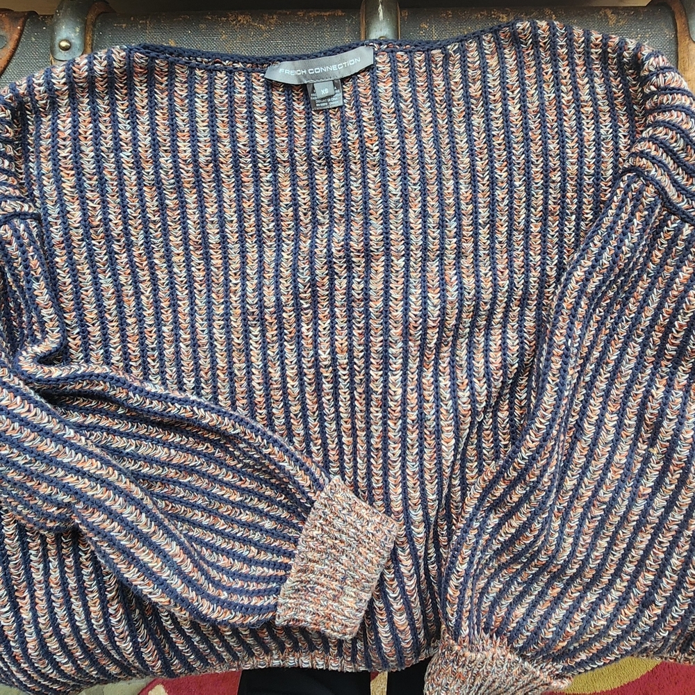 French Connection Women's Cardigan - Navy and Rust